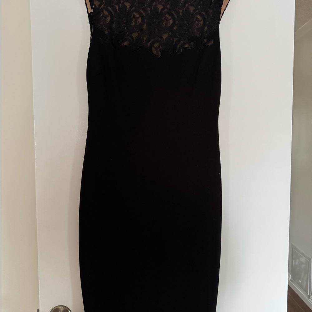 Cache Black Lace Midi Dress